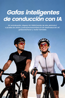 Lunettes de cyclisme IA avec caméra 1300W, lunettes de soleil intelligentes pour le cyclisme, traduction IA, enregistrement vidéo, lunettes de sport 3-en-1