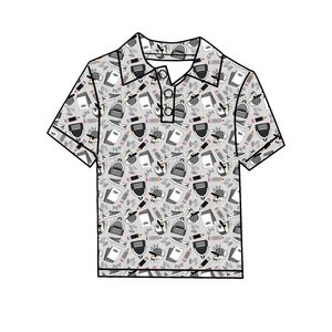 Chemise à manches courtes pour fille Db-2-1, col mandarin personnalisé, boutonnée, 85% coton biologique, écologique, coupe-vent - Product Image 6