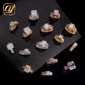 S925 <b>Silver</b> Emerald Cut Moissanite Rhodium Plated Women's <b>Eternity</b> Band Full Iced Out Stackable Wedding <b>Ring</b> with GRA - Product Image 5