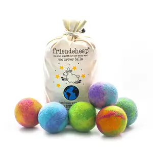 Galaxy Wool Dryer Balls 6 Pack XL Organic Premium Handmade Balls