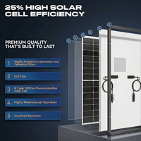 Panneau solaire monocristallin 300W 10BB de type N, technologie demi-cellules sans busbar, efficacité 25%, pour systèmes de toiture de camping-cars et maisons, et systèmes connectés au réseau