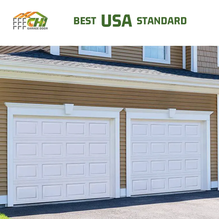Abd standart Panel Tilt up alüminyum garaj kapıları 16x7 Modern otomatik parçalı garaj kapısı Villa için