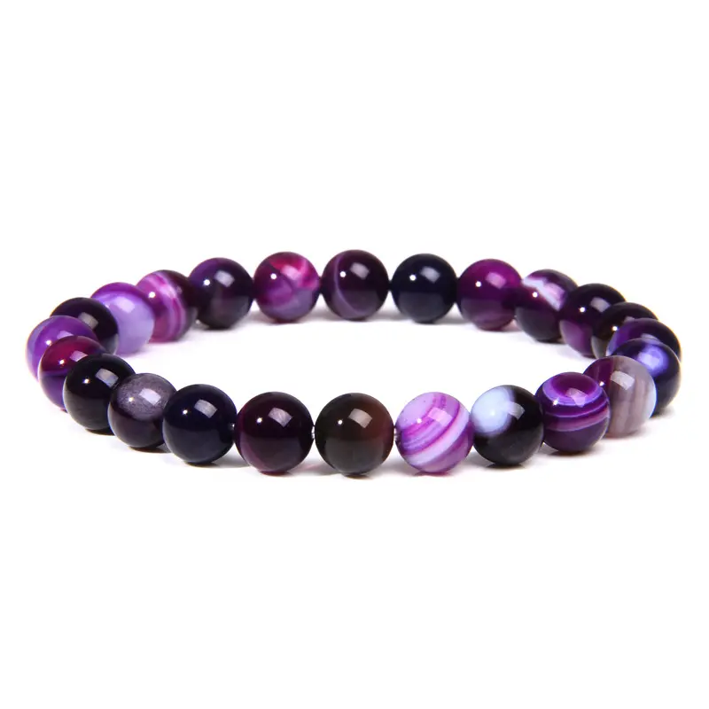 Natural crystal stone amethyst rose quartz turquoise onyx agate beads for women men 6mm 8mm 10mm round crystal beads bracelet