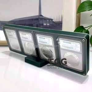 Caja de almacenamiento de celda de moneda con grado dorado de almacenamiento seguro de acrílico personalizado TCG con coleccionistas de monedas NGC PCGS IGS, caja de losa de consola - Product Image 2
