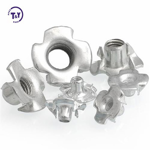 Écrous en T à quatre griffes M5 <span class=keywords><strong>M6</strong></span> M10 DIN1624 en aluminium et acier inoxydable pour meubles et inserts en bois - Product Image 6