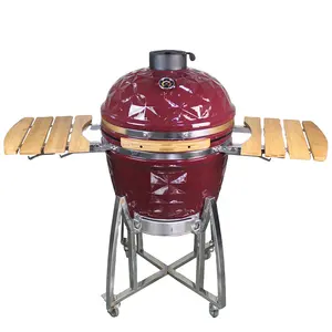 Parrilla de cerámica de carbón/barbacoa Auplex 22 "Diamond Kamado con mesa auxiliar para cocina exterior