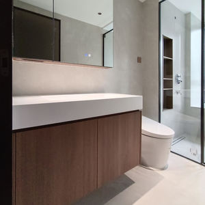 Vanité de salle de bain intelligente avec finition en bois | Rangement intelligent et miroir amélioré par la technologie - Product Image 4