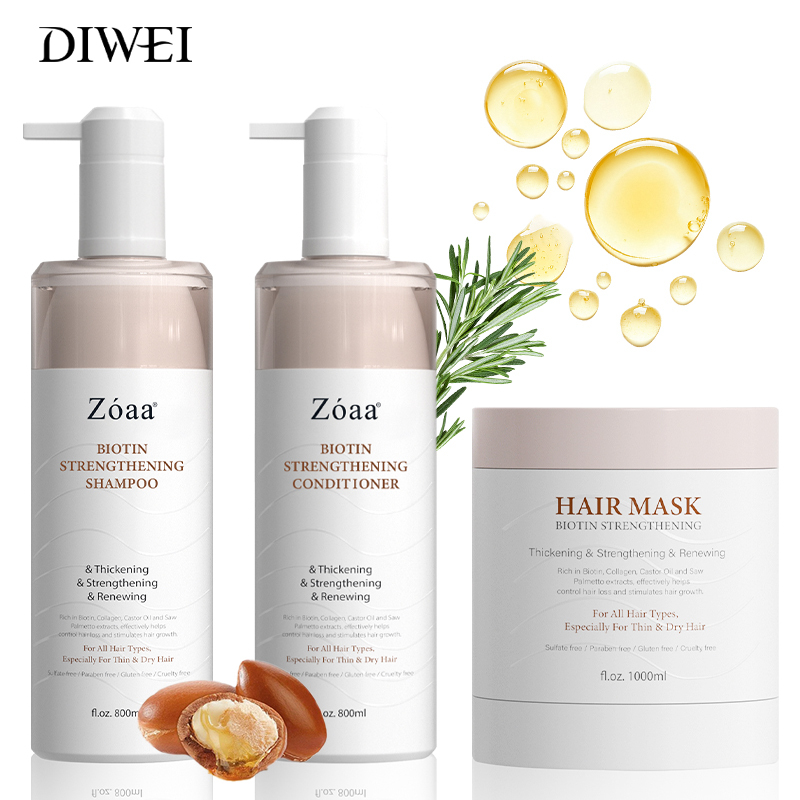 DIWEI Private Label Organic Biotin Shampoo And Conditioner Set Natural Collagen Sulfate Free Shampoo For Men And Womens