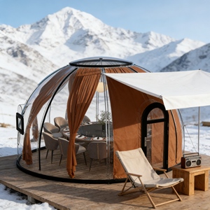 Carpa Domo Transparente de Color Personalizado para Sitios de Glamping Temáticos y una Atmósfera Vibrante de Campamento al Aire Libre - Product Image 3