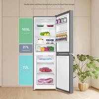 Refrigerador Haier de 202L, Doble Puerta, Sin Escarcha, para Hogar u Hotel, Tamaño Pequeño, Ahorro de Energía, Bajo Nivel de Ruido, Congelador Grande, Congelador Separado