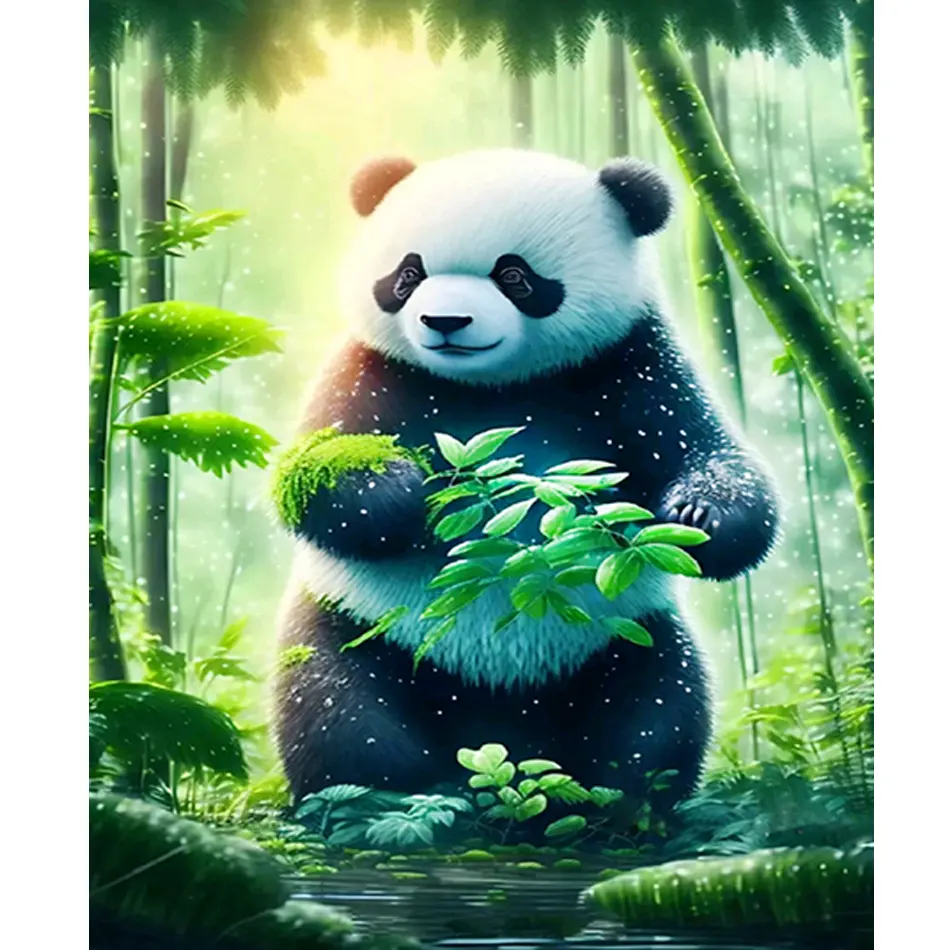 Painting By Numbers For Adults Starter Kit Panda Animals Picture On Numbers Diy Crafts For Home Decors 40x50cm/16x20inch