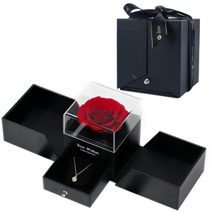 Boîte à fleurs <span class=keywords><strong>éternelle</strong></span>s élégante à double ouverture, faite à la main, en gros d'usine, avec tiroir, <span class=keywords><strong>rose</strong></span> <span class=keywords><strong>éternelle</strong></span> longue durée 3-5 ans - Product Image 1