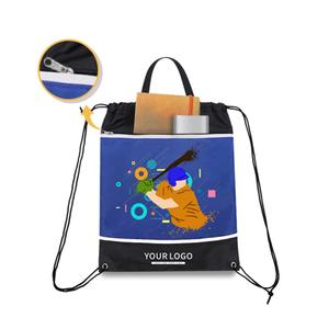 Promoción de Fábrica, Buen Precio, Mochila Personalizada con Cordón de Poliéster, Bolsa Deportiva con Cordón, Bolsa de Gimnasio con Bolsillo Lateral - Product Image 4