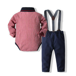 Conjuntos de Ropa de Diseño de Moda para Niños Recién Nacidos, Camisas Largas para Niños, Pantalones Vaqueros con Tirantes, Conjuntos al por Mayor - Product Image 2