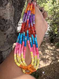 Multi Color Smooth <b>Opal</b> Rondelle Beaded Strand <b>Necklace</b>, 5-6mm Candy <b>Opal</b> AAA Quality - Product Image 5