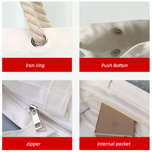 Borsa da Spiaggia Oversize Ecologica in Tela Nera con Manici in Corda Naturale, Logo Personalizzato Ricamato e Design a Righe - Product Image 6