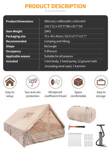 Großes Luxus-Baumwoll zelt wasserdicht und tragbar für Partys im Freien und Familien <span class=keywords><strong>camping</strong></span> mit PVC und Oxford-Stoff - Product Image 3