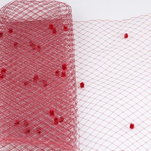 Tessuto reticolo a strass da 25CM con Pom-pom colorato in Mesh per Studio di fotografia stile copricapo decorazione da sposa in stile retrò - Product Image 2