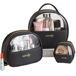 Kuas Makeup untuk wanita dompet portabel produk perawatan kulit tas kosmetik Travel kustom Tote kulit Pvc Organizer Kasus