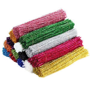 100 pcs/lot scintillant Chenille Bâtons <span class=keywords><strong>Puzzle</strong></span> Artisanat Enfants Enfant Manuel D'artisanat Éducatif Jouet Créatif - Product Image 1