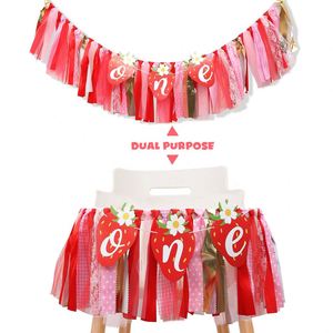 Strawberry Baby 1st Birthday Garland Fabric Banner <strong>for</strong> Table Wall Decor New Products One <strong>Year</strong> <strong>Old</strong> Chair Skirt Packaged <strong>Bag</strong> - Product Image 1