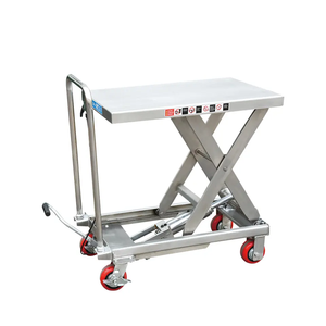 Mesa elevadora eléctrica portátil, plataforma de acero inoxidable, doble Tijera - Product Image 1