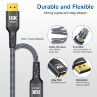 Cable DP JustLink DP 2.1 de 54 Gbps y 16K, Cable DP de Transferencia de Audio y Video de 16K a 60 Hz y 8K a 240 Hz para HDTV, Proyector, Monitor, Juegos Visuales 3D