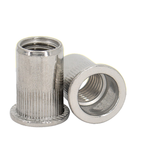 Tuerca de remache de cabeza plana de acero inoxidable 304 Tuerca de remache de cabeza hexagonal de grano recto chapada en zinc métrica/imperial moleteada - Product Image 4