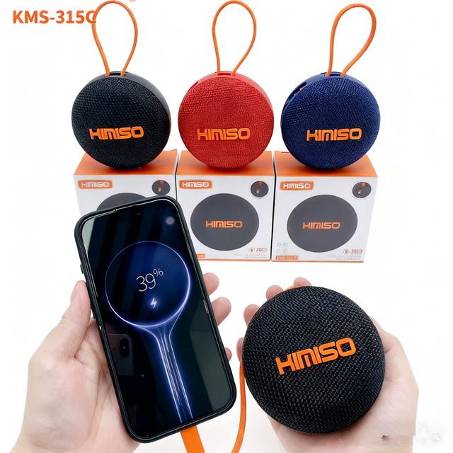 KMS-315C Wireless Portable Waterproof Speaker High Fidelity HiFl Sound Quality Outdoor Party Smart Speaker 2000MAH Power Bank