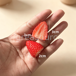 Half Cut Mini <b>Strawberry</b> Model PVC Artificial Fake <b>Strawberry</b> Slices Lifelike Fruit <b>Decor</b> Dessert Display <b>Cake</b> Diy Props - Product Image 6