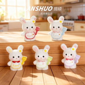 ตุ๊กตากระต่ายเรซิ่นขนาดเล็ก Lanshuo พร้อมผ้ากันเปื้อนน่ารัก งานฝีมือ 3 มิติ DIY เครื่องประดับ พวงกุญแจ จี้ ของตกแต่งโต๊ะทำงาน ฤดูใบไม้ผลิ 2026 - Product Image 2