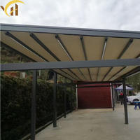 Auvent rétractable automatique en PVC imperméable motorisé avec télécommande pour jardin extérieur, pergola, terrasse