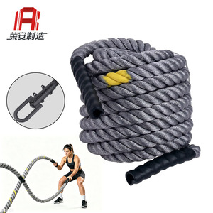 Corde de combat Rongan à 3 points de fixation, tête métallique, polyester haute résistance, corde d'entraînement professionnelle pour salle de sport, corde lestée pour entraînement de conditionnement physique - Product Image 1