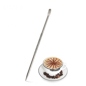 10 pz. cucchiaini da caffè in acciaio inossidabile 304, <span class=keywords><strong>aghi</strong></span> per decorazione, bastoncini per intaglio, ganci per latte art e caffè fantasia - Product Image 3