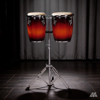 Professional Mini Conga Drum Set with Heavy Duty Stand Hand Percussion Latin Bongo Drums for Adults Kids Beginners