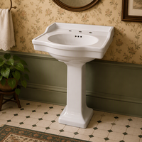 Lavabo sur pied 100 % inspecté, durable pour salle de bain, taille standard 1718