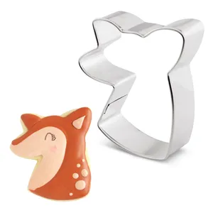 Christmas Stainless Steel Reindeer Head Cookie Cutter Cute Bear Penguin Cookie Cutter