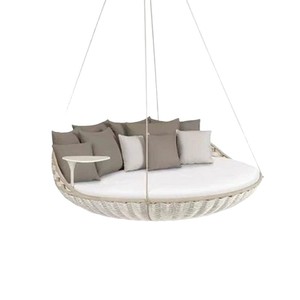 Lit de repos d'extérieur en métal pour villa, jardin, terrasse, résistant à la pluie et au soleil, avec coussins, simple, type hamac balançoire - Product Image 5