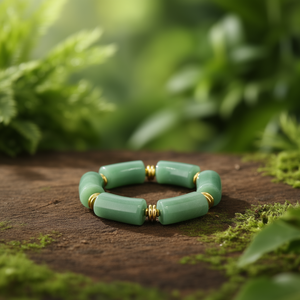 Fashion Beaded Bracelets Green Stone Gold Plated 316L Stainless Steel Sustainable Resistant Jewelry Accessory - Product Image 3