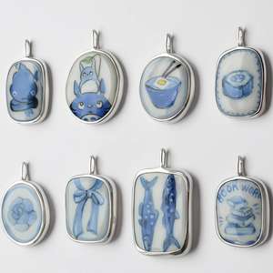 קמעות טרנדיים קשת נירוסטה טוטורו פרח פרח מלוחים דגים מלוחים שרשרת תליון אביזר - Product Image 3