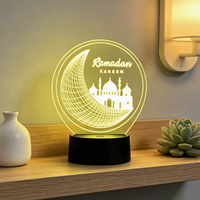Multiple Styles USB Plug-in Eid Mubarak Festival musulman Lampe décorative Ramadan Ornement Maison Chambre Fête 3d Led Light