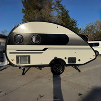 Remorque de camping compacte et légère à prix abordable, conforme aux normes australiennes, mini-caravane tout-terrain en forme de goutte d'eau