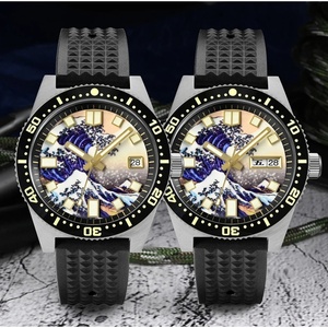 Montre de plongée San MartinSN 0007-G-V3 pour homme, cadran Kanagawa Surfing, mouvement automatique NH35, 20 bars, bracelet entièrement luminescent - Product Image 3