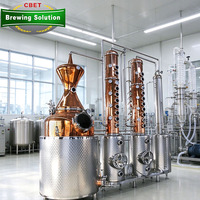 Équipement de distillation d'alcool en cuivre rouge pour rhum, brandy, vodka, gin, colonne de reflux, alambic, pompe 700L-2000L à vendre
