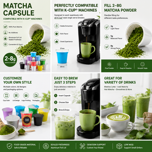 Capsules de thé vert Matcha Goma K Cup, biologiques, qualité 7A, premium, pour machine à café, marque privée, vente en gros - Product Image 6
