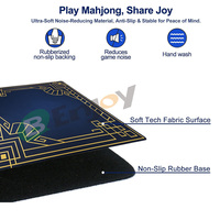 Tapis de mahjong personnalisé 32,5x32,5 pouces en néoprène, caoutchouc, anti-bruit, antidérapant, pour mahjong, poker et jeux de société