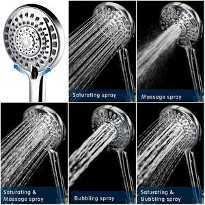 Cabezal de Ducha con Rociador de Lluvia, Masaje y Burbujas, 5 Configuraciones, Acabado Cromado, Manguera Extensible de Acero Inoxidable de 59 Pulgadas - Product Image 3