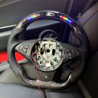 Volant CCE de haute qualité pour BMW E60 E63 à prix inférieur forme plate à fond rond avec lumière LED sur carbone