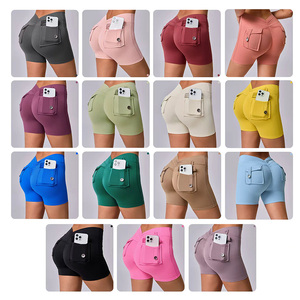 Tùy Chỉnh Phụ Nữ Cao Eo V-Trở Lại Yoga Quần <span class=keywords><strong>Short</strong></span> Rắn <span class=keywords><strong>M</strong></span>àu Sắc Nhanh Chóng Là<span class=keywords><strong>m</strong></span> Khô Thoáng Khí Đào <span class=keywords><strong>M</strong></span>ông Tập Thể Dục Thể Thao Spandex/Nylon Tummy - Product Image 2