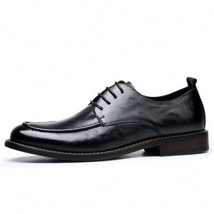 Zapatos Derby Planos de Cuero Genuino de Una Pieza para Hombre, Hechos a Mano, Casuales de Negocios, Formales para Boda, con Punta Cuadrada, Ligeros para Novio - Product Image 4
